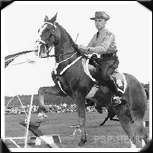 Pvt. Frank O'Rourke performing at the Rodeo,